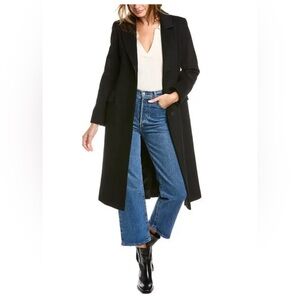 Zara Black Long Wool-Blend Coat